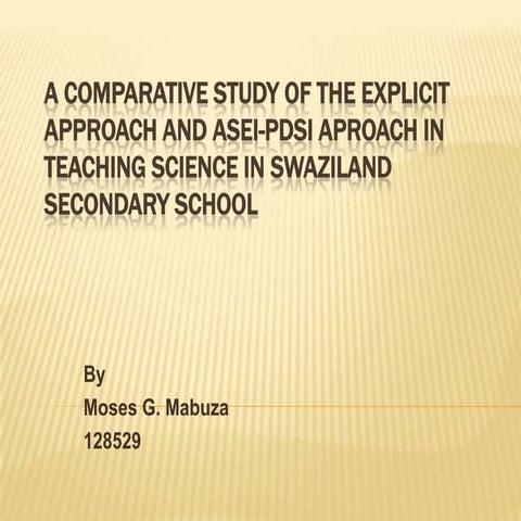 Explicit Teaching Approach Versus ASEI-PDSI Approach in Teaching ...