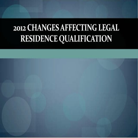 South Carolina Changes In Legal Residency For New Home Buyers 2013