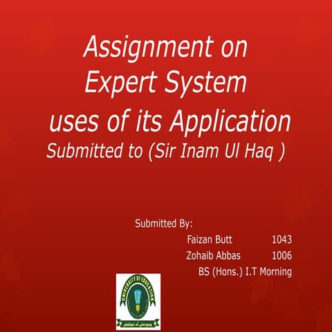 R.F.I.D Expert System Weekly Presentation By Muhammad Faizan Butt(1043) and Z...