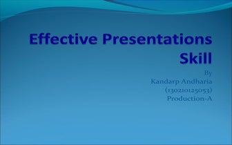 What makes an effective presentation | PPT