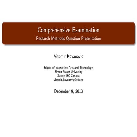 SFU SIAT Comprehensive Examination