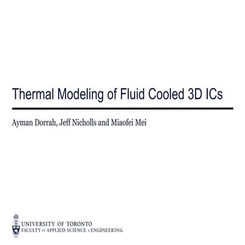 Thermal Modeling of Fluid Cooled 3D ICs