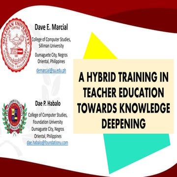 HYBRID TRAINING IN TEACHER EDUCATION 