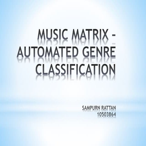 Music Matrix - A Fuzzy Automated Genre Classification