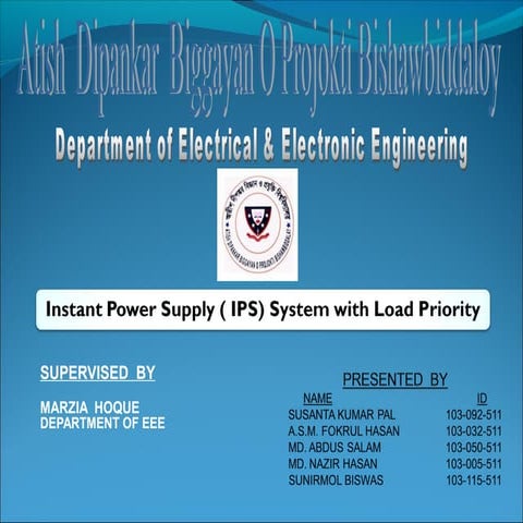 Instant Power Supply ( IPS) System with Load Priority 