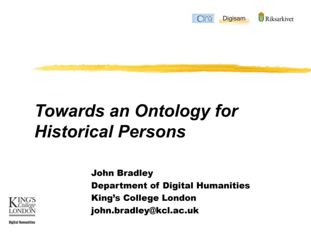 Towards an Ontology for Historical Persons