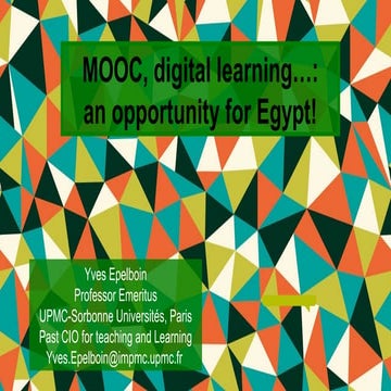 MOOC, Digital Learning... An opportunity for Egypt