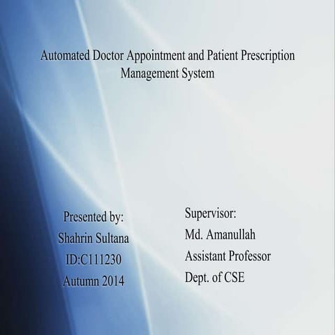 automated doctor appointment and prescription management system