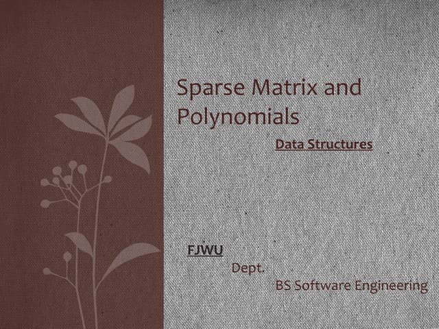 Sparse Matrix and Polynomial