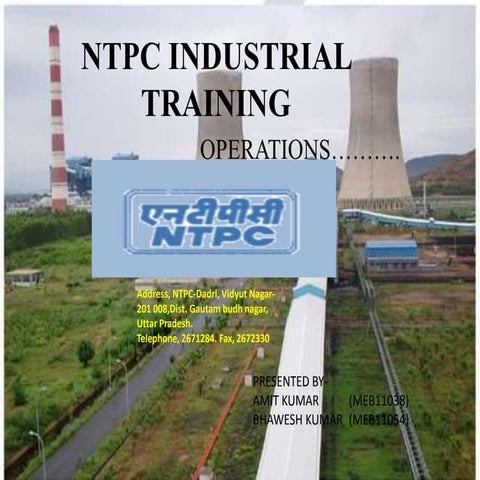 SUMMER TRAINING AT NTPC DADRI GAS SECTION