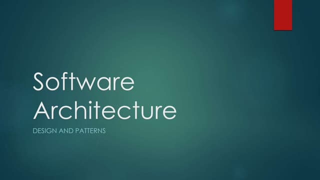 Software Architecture Design Patterns