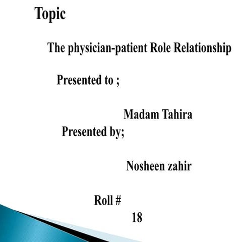 Presentation..health and medicine sick role | PPTX