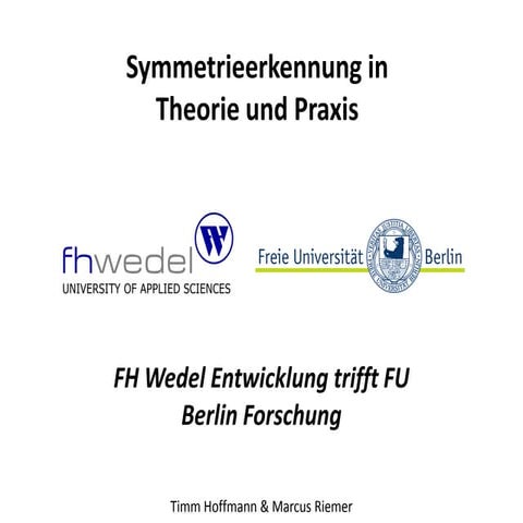 Symmetrieerkennung in Theorie und Praxis