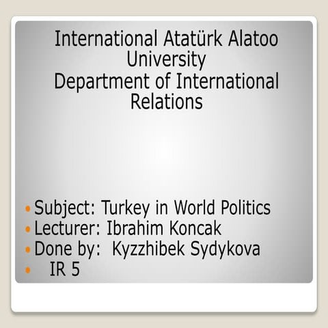 Presentation of TurkeyAfghanistan Relations PPT
