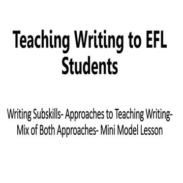 Teaching Writing to EFL Learners