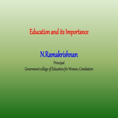 Aims,Purposes and importance of Education Presentation | PPTX
