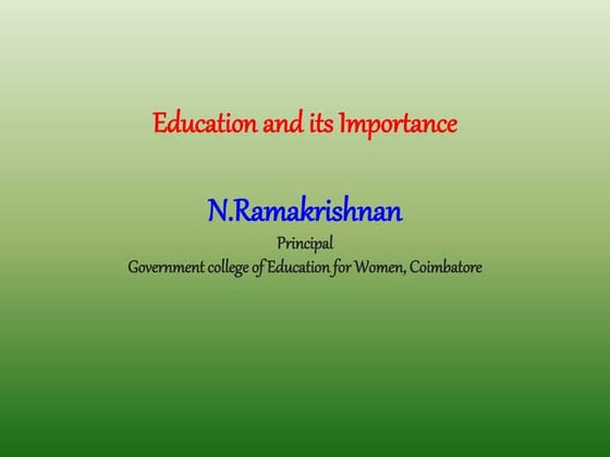 Importance of education | PPT