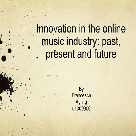 Online music economy- third year presentation 