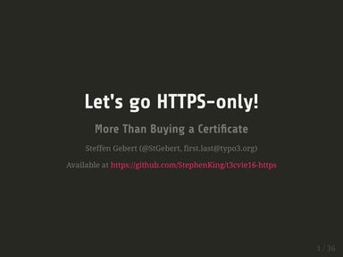 Let's go HTTPS-only! - More Than Buying a Certificate