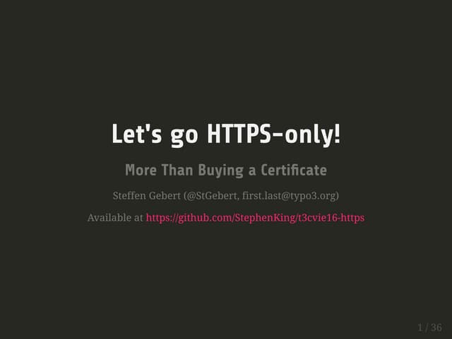 Let's go HTTPS-only! - More Than Buying a Certificate