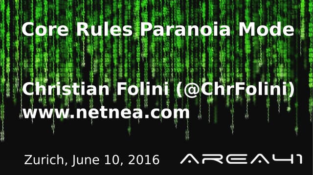 OWASP ModSecurity Core Rules Parano...