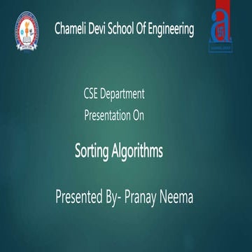 Sorting Algorithms | PPTX