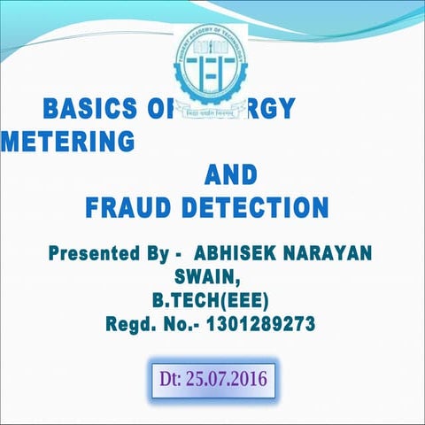 Basics Of Energy Matering And Fraud Detection