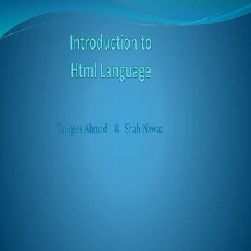 Presentation on HTML | PPT