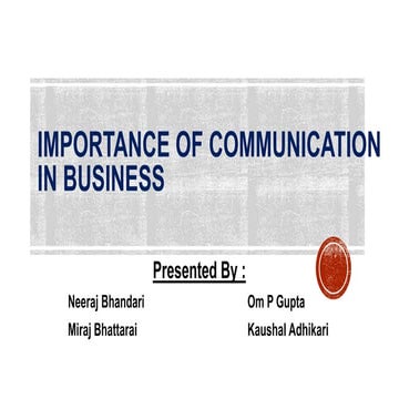 Importance of Communication in Business by Neeraj Bhandari (Surkhet, Nepal)