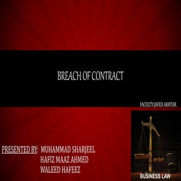 Presentation on Breach Of Contract