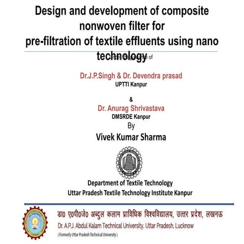 Design and development of composite nonwoven filter for pre-filtration of te...