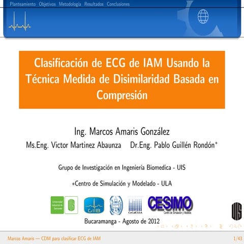 Classification of ECG of AIM using Compression-based Dissimilarity-Measure 