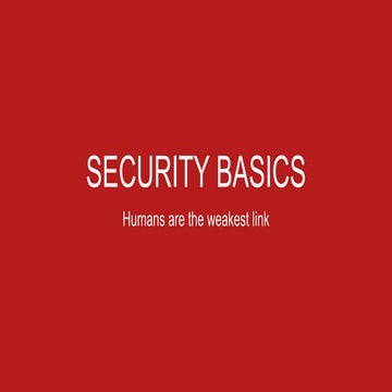 Security Basics - Internet Safety