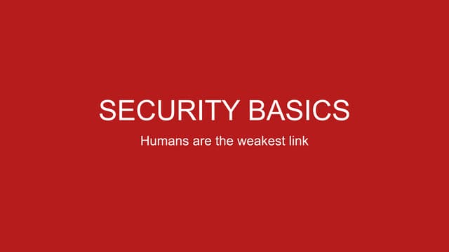 Security Basics - Internet Safety