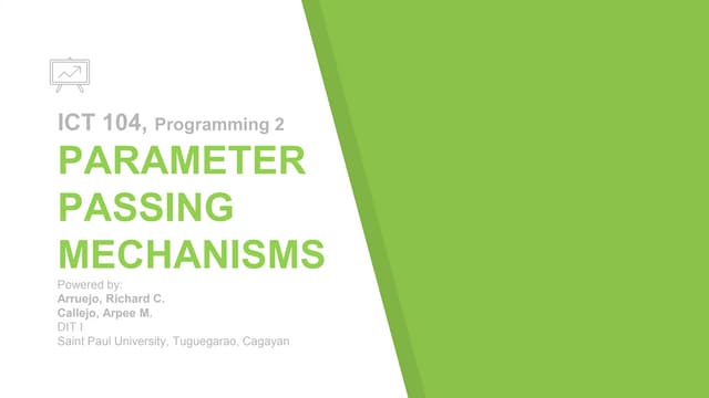 PARAMETER PASSING MECHANISMS