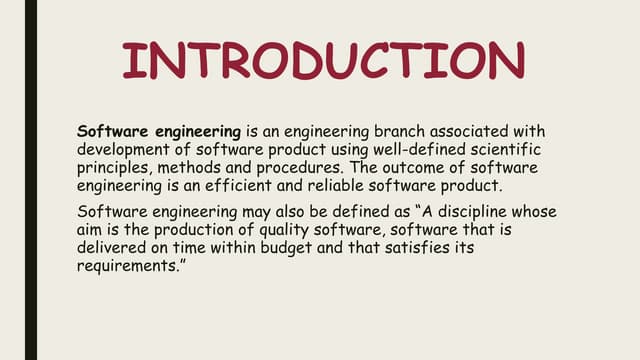 introduction to software enginering