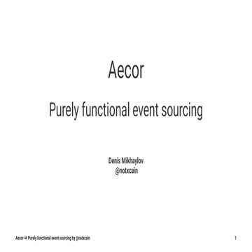 Aecor. Purely functional event sourcing