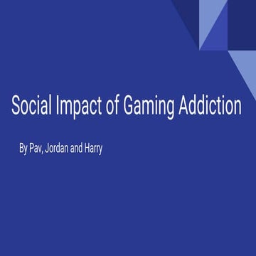Social Impacts of Gaming Addiction