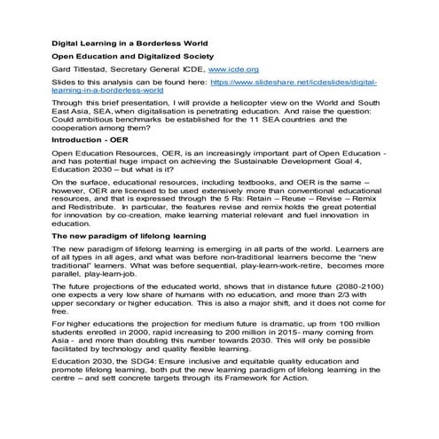 Digital Learning in a Borderless World