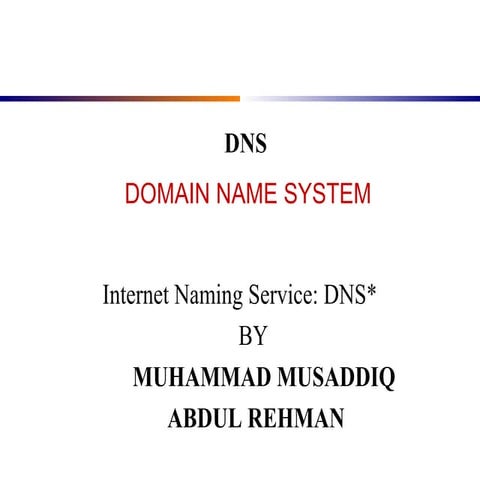 Domain name system DNS | PPT