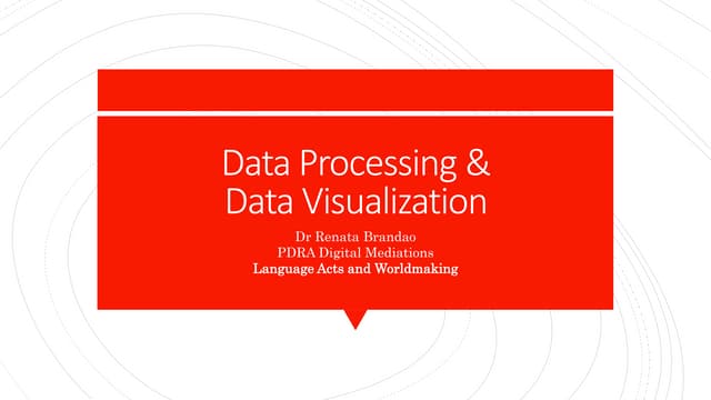 Data Processing and Data Visualization | PPT