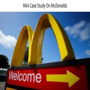 Mini Case Study on McDonald's 