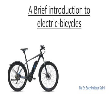 A brief introduction to electric bicycles