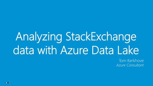 NDC Minnesota - Analyzing StackExchange data with Azure Data Lake