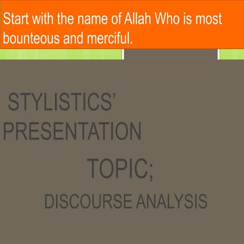 Discourse analysis by Muhammad Irfan Chheena