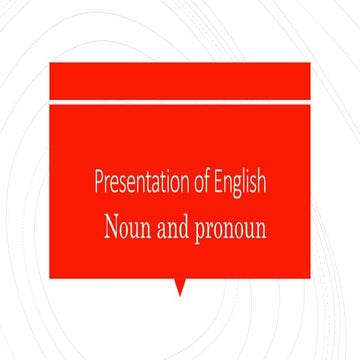 Noun and pronoun
