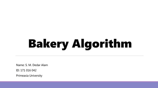 Bakery Algorithm 
