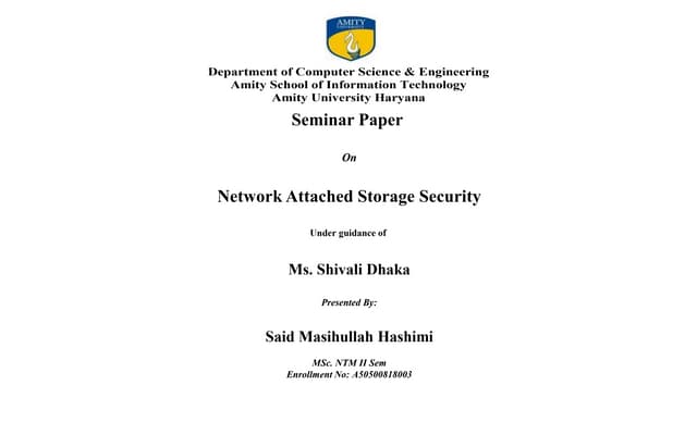 Network Attached Storage Security 