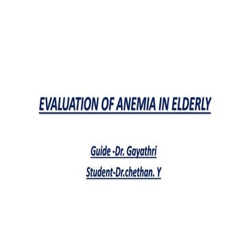 ANEMIA IN ELDERLY slideshare ppt | PDF