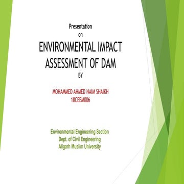 EIA OF DAM: DURGAWATI RESERVIOR